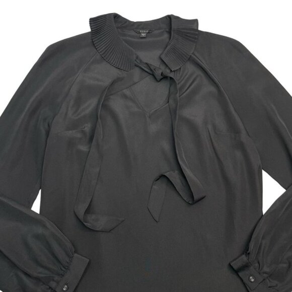 GUESS Darla Tie Neck V-Neck Blouse Sz Small - Picture 3 of 6
